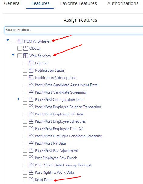 Under Web Services, confirm Read Data is enabled.