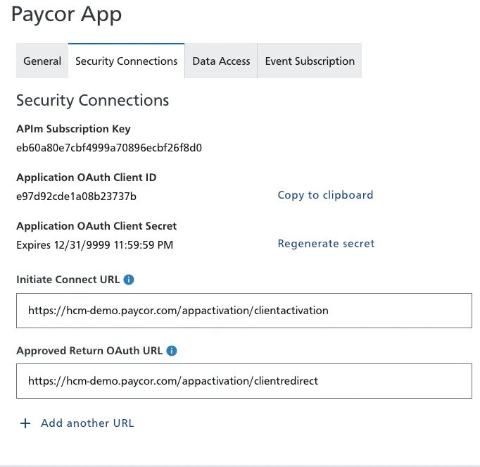 Save the OAuth Client ID, Client Secret, and APIm Subscription Key. You will use all three later in the connection process. (2/2)
