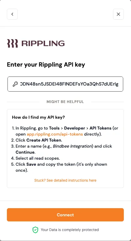 Approve access, enter the token, and look for the Connection established confirmation. (2/3)