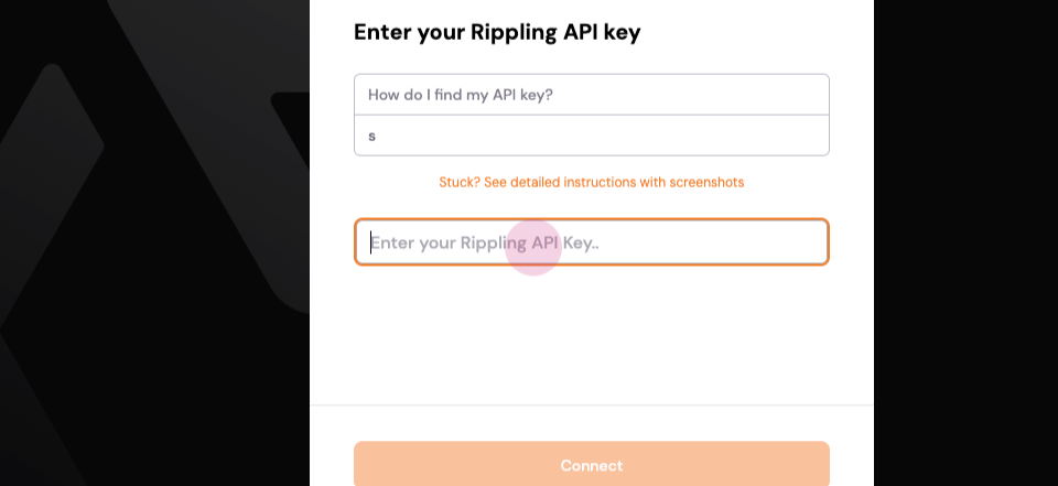 Screenshot: Connect Rippling to Clarity