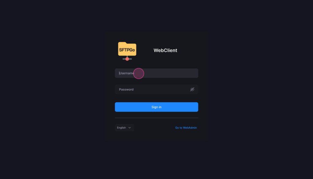 Sign in to the SFTP portal with your saved username and password.