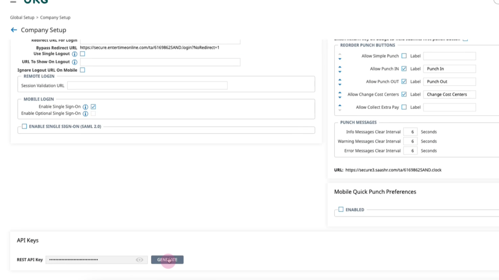 Locate the existing API key or generate one only when needed.