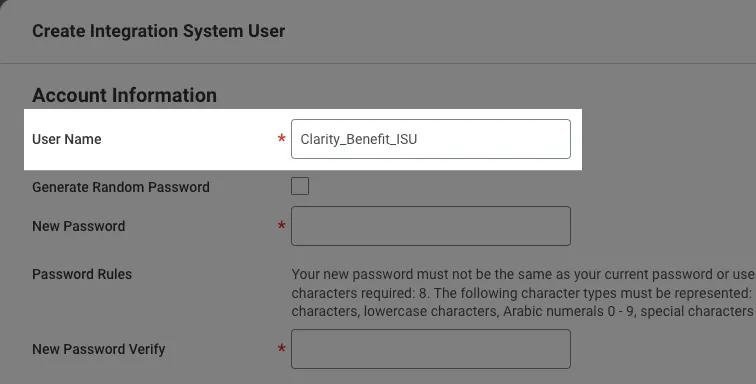 Screenshot: Create Your Integration User