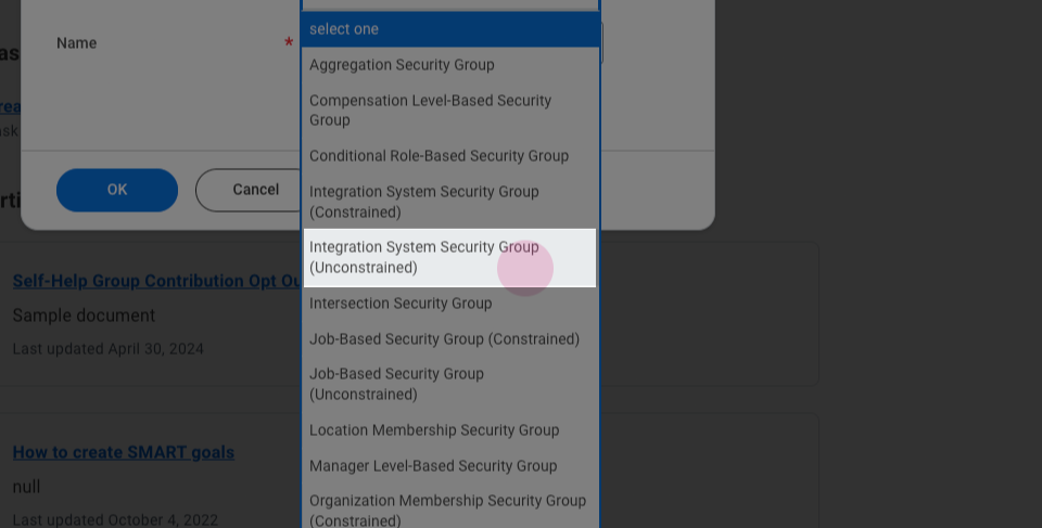 Screenshot: Create Secure Integration Access