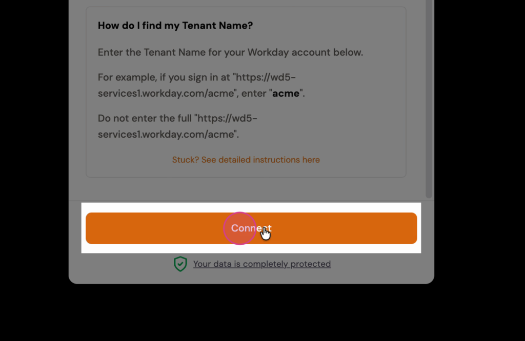 Screenshot: Connect Workday to Clarity (4/4)